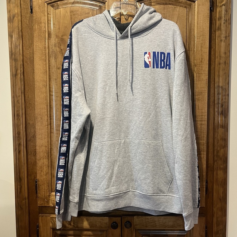 NBA Logo Performance Hooded Sweatshirt ~ Men Size XXL ~ Gray